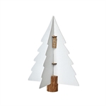 Lübech Living Xmas paper tree on woodenbase hvid 25 cm - Fransenhome